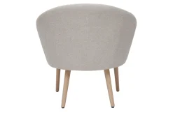 Fashion Miliboo Sillón tejido efecto aterciopelado texturizado beige con patas de madera clara OLIVIA