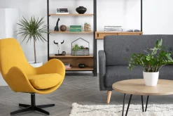 Outlet Miliboo Sillón terciopelo amarillo mostaza ANDY
