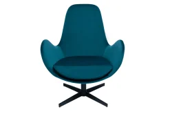 Fashion Miliboo Sillón terciopelo azul petróleo ANDY