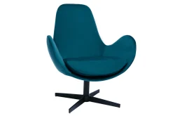 Fashion Miliboo Sillón terciopelo azul petróleo ANDY
