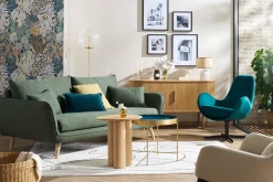 Fashion Miliboo Sillón terciopelo azul petróleo ANDY