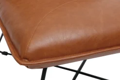 Fashion Miliboo Sillón vintage marrón con reposapiés PHILO