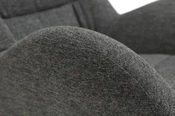 Store Miliboo Sillón y reposapiés moderno en tejido gris ZOE