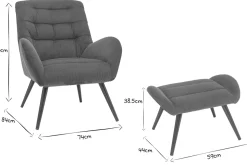 Best Sale Miliboo Sillón y reposapiés moderno en terciopelo verde ZOE