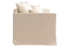 Clearance Miliboo Sofá 3 plazas desenfundable en tejido color crudo FEVER