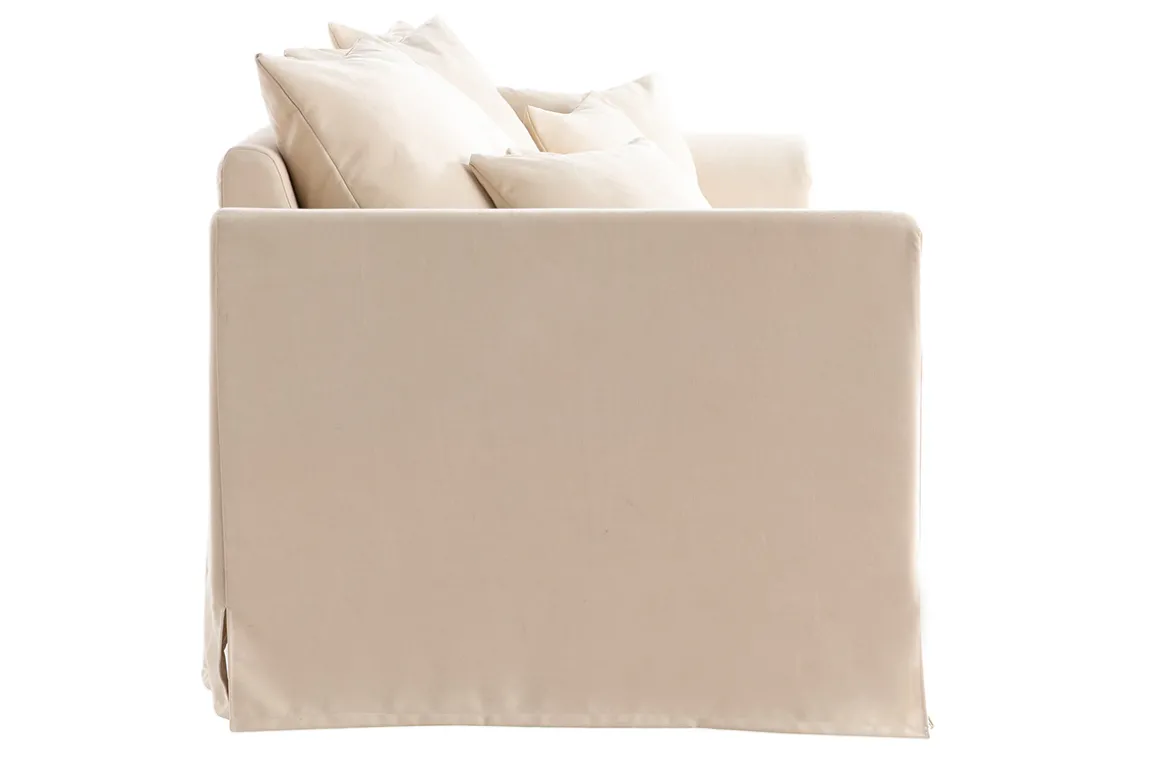 Clearance Miliboo Sofá 3 plazas desenfundable en tejido color crudo FEVER