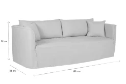 Discount Miliboo Sofá 4-5 plazas desenfundable de tejido beige ADELE