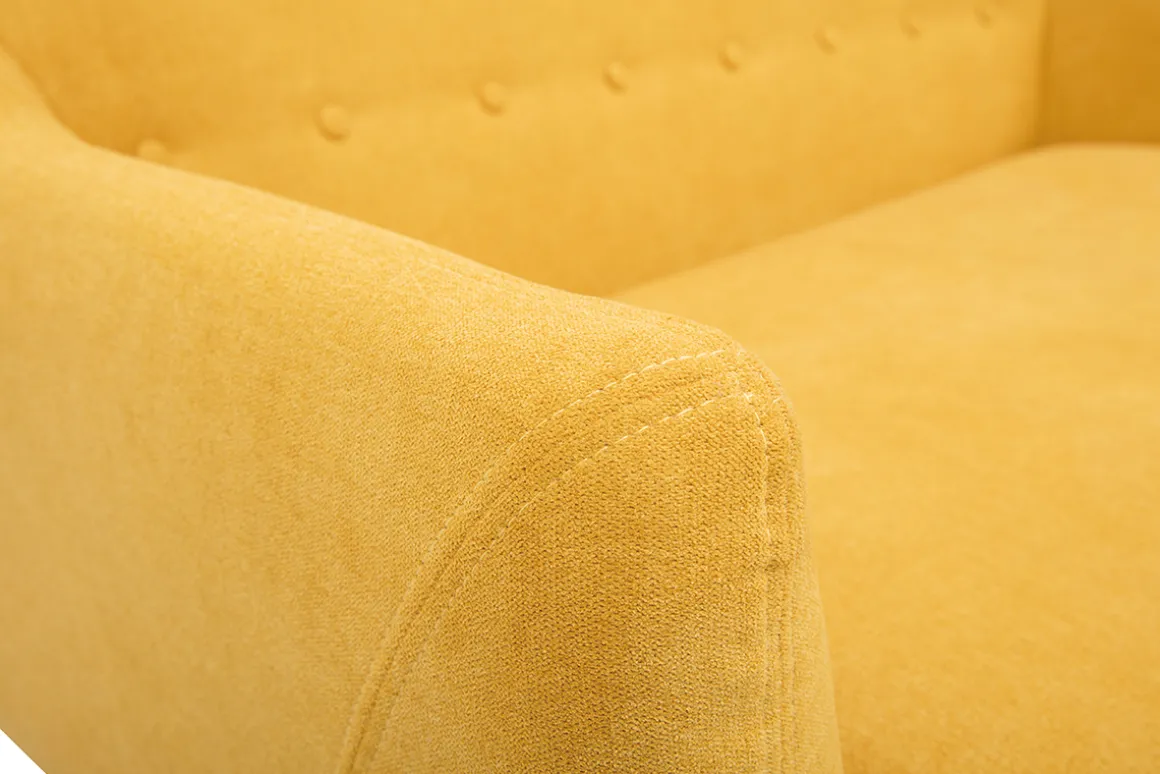 Hot Miliboo Sofá 2 plazas nórdico desenfundable tejido efecto terciopelo amarillo mostaza YNOK