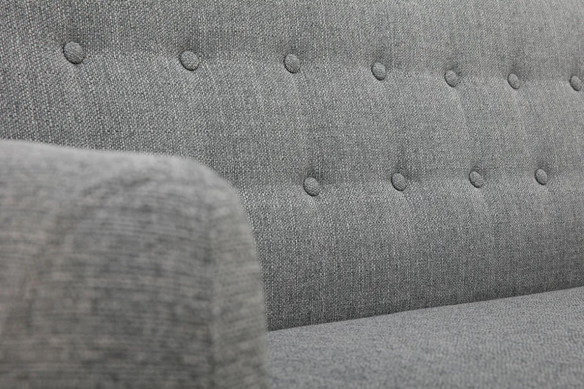 Sale Miliboo Sofá 3 plazas nórdico desenfundable gris claro y madera YNOK