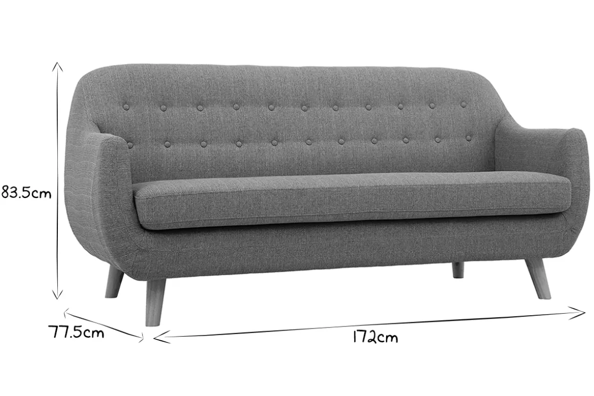 Sale Miliboo Sofá 3 plazas nórdico desenfundable gris claro y madera YNOK