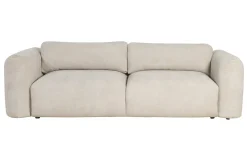 Shop Miliboo Sofá cama 4 plazas con canapé de terciopelo chenilla beige CRUSH