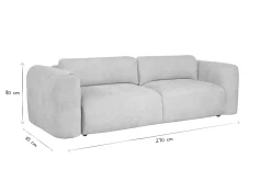 Shop Miliboo Sofá cama 4 plazas con canapé de terciopelo chenilla beige CRUSH