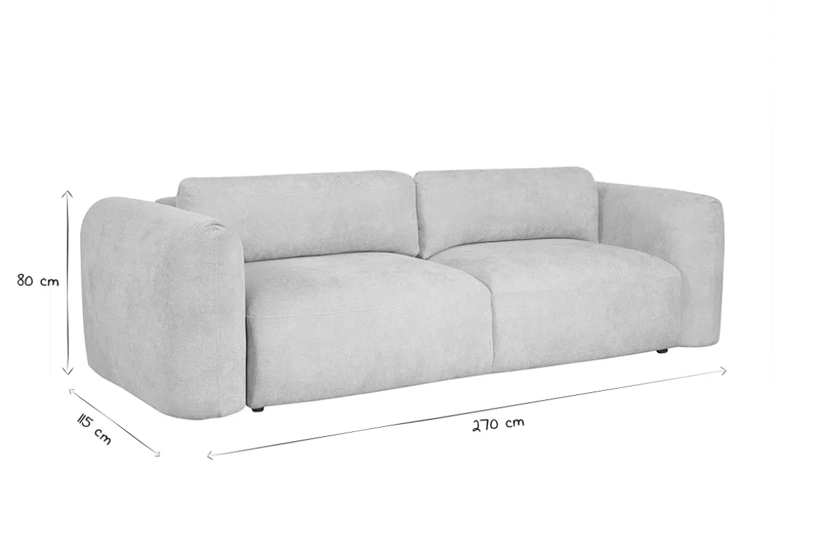 Shop Miliboo Sofá cama 4 plazas con canapé de terciopelo chenilla beige CRUSH