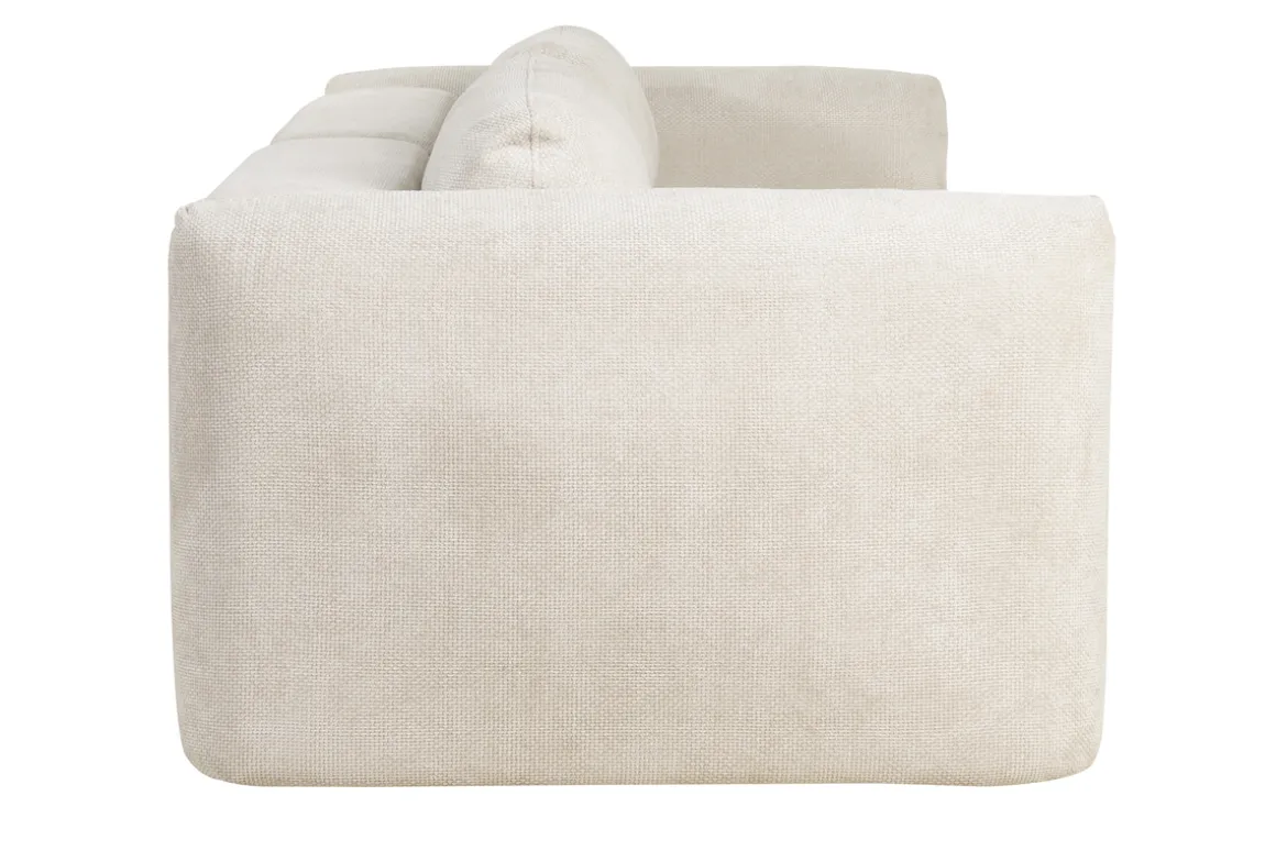 Shop Miliboo Sofá cama 4 plazas con canapé de terciopelo chenilla beige CRUSH