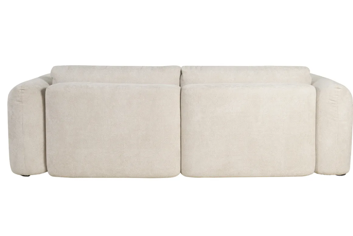Shop Miliboo Sofá cama 4 plazas con canapé de terciopelo chenilla beige CRUSH
