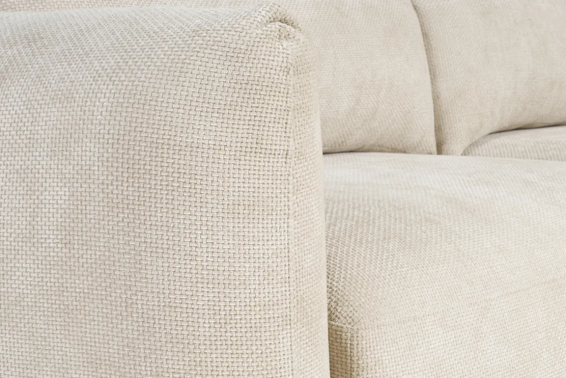 Shop Miliboo Sofá cama 4 plazas con canapé de terciopelo chenilla beige CRUSH