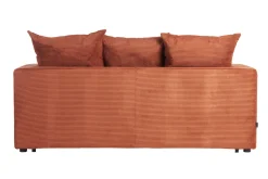 Hot Miliboo Sofá cama 3 plazas de pana terracota con colchón de 13 cm BACIO