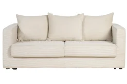 Cheap Miliboo Sofá cama 3 plazas de pana beige con colchón de 13 cm BACIO