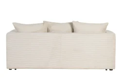 Cheap Miliboo Sofá cama 3 plazas de pana beige con colchón de 13 cm BACIO