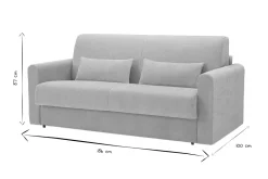 Sale Miliboo Sofá cama 3 plazas de tela efecto aterciopelado beige con colchón de 13 cm LETTO