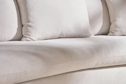 Flash Sale Miliboo Sofá cama 3-4 plazas desenfundable con forma de judía de tejido efecto aterciopelado beige claro SACHA