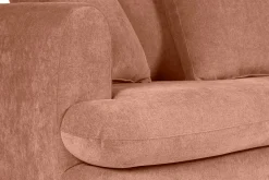 Shop Miliboo Sofá cama 3-4 plazas desenfundable con forma de judía de tejido efecto aterciopelado terracota SACHA