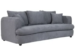 Best Miliboo Sofá cama 3-4 plazas desenfundable con forma de judía de tejido efecto aterciopelado gris antracita SACHA