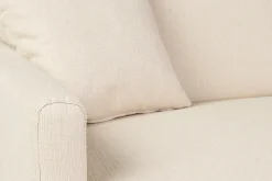 Discount Miliboo Sofá cama 3 plazas nórdico beige y madera clara con colchón de 18 cm SKANDY