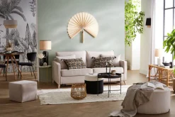 Cheap Miliboo Sofá cama 3 plazas nórdico de tela gris antracita y madera clara con colchón de 10 cm PAPEL