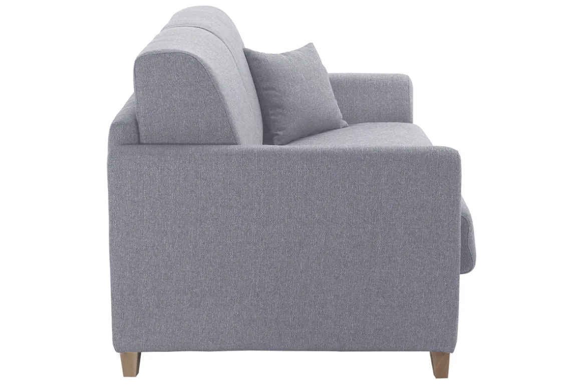 Flash Sale Miliboo Sofá cama 2-3 plazas nórdico gris y madera clara con colchón de 13 cm SKANDY