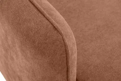 Best Miliboo Sofá cama chaise longue reversible 3-4 plazas de tejido efecto aterciopelado terracota y madera clara ROMANE