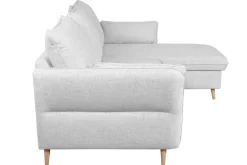 Store Miliboo Sofá cama con chaise longue a la derecha y canapé gris claro - DRISS