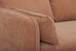 Best Sale Miliboo Sofá cama con chaise longue 3-4 plazas con canapé de tela color terracota y madera clara DRISS