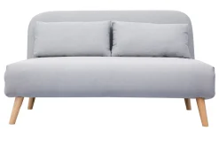 Hot Miliboo Sofá cama convertible 2 plazas en tejido gris claro AMIKO