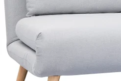 Hot Miliboo Sofá cama convertible 2 plazas en tejido gris claro AMIKO