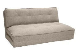 Flash Sale Miliboo Sofá cama de 2 plazas convertible en tela color topo SALLY