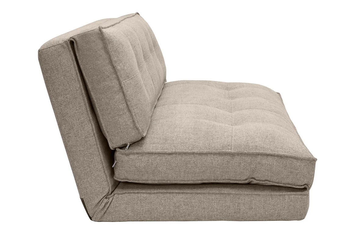 Flash Sale Miliboo Sofá cama de 2 plazas convertible en tela color topo SALLY
