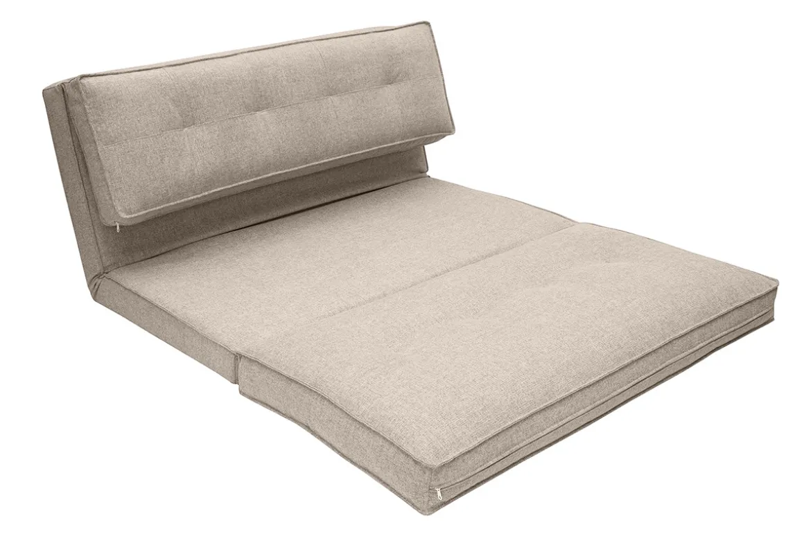 Flash Sale Miliboo Sofá cama de 2 plazas convertible en tela color topo SALLY