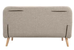 Cheap Miliboo Sofá cama de 2 plazas convertible en tela topo y madera clara AMIKO