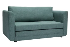 Hot Miliboo Sofá cama de 2 plazas de tela verde gris LEON