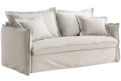 Sale Miliboo Sofá cama desenfundable de algodón beige ALDO