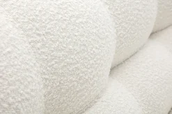 Shop Miliboo Sofá cama nórdico 3 plazas de borreguillo blanco y madera clara YUMI