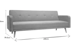 Best Sale Miliboo Sofá cama nórdico 3 plazas de tejido efecto aterciopelado texturizado terracota y madera clara ULLA