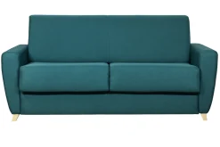 Sale Miliboo Sofá cama nórdico azul petróleo con colchón de 18 cm GRAHAM