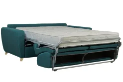 Sale Miliboo Sofá cama nórdico azul petróleo con colchón de 18 cm GRAHAM