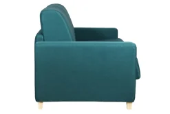 Sale Miliboo Sofá cama nórdico azul petróleo con colchón de 18 cm GRAHAM