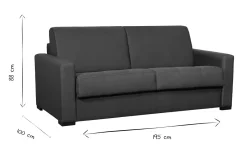 Sale Miliboo Sofá cama nórdico azul petróleo con colchón de 18 cm GRAHAM