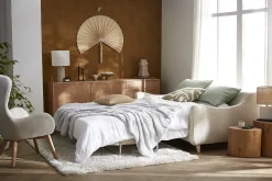 Best Miliboo Sofá cama nórdico 3 plazas beige VENDOME