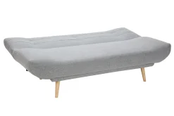 Flash Sale Miliboo Sofá cama nórdico 3 plazas de tela gris clara y madera FAGUO