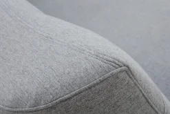 Flash Sale Miliboo Sofá cama nórdico 3 plazas de tela gris clara y madera FAGUO